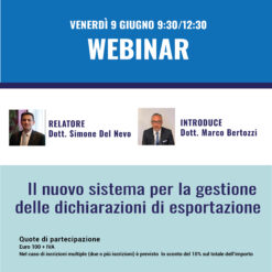 Videoregistrazione Webinar: il nuovo sistema per la gestione delle dichiarazioni di esportazione