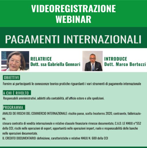 Videoregistrazione Webinar: Pagamenti Internazionali