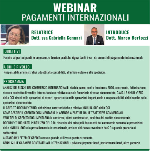 WEBINAR Pagamenti Internazionali