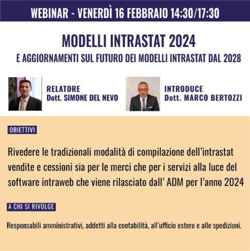 Webinar - Modelli Intrastat 2024