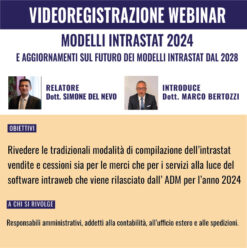 Videoregistrazione Webinar - Modelli Intrastat 2024